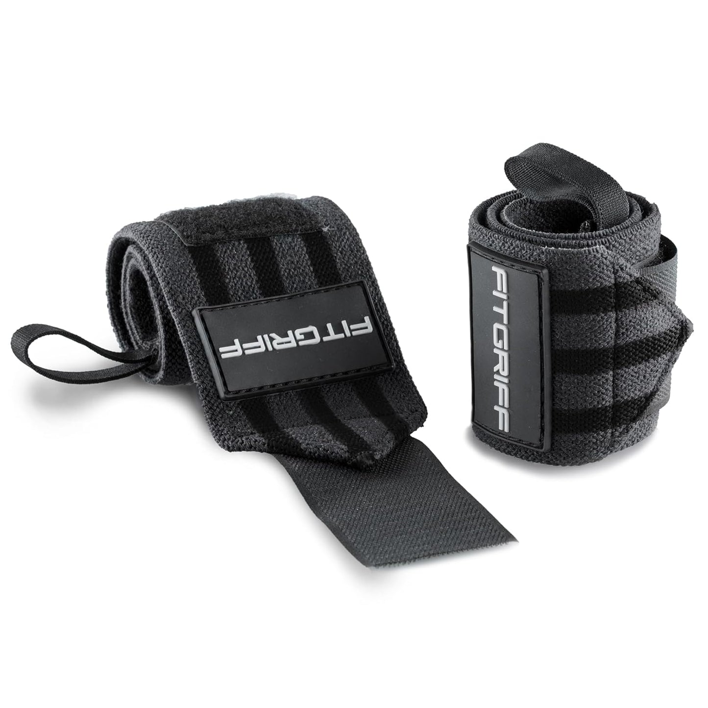 ® Wrist Wraps for Weightlifting (18") Heavy-Duty Support for Gym, Bench Press, and Pushups (1 Pair) - for Men and Women (Black)