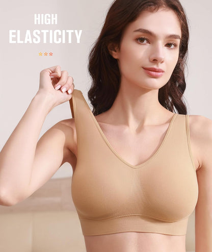 Sports Bras for Women, Seamless Comfortable Yoga Bra with Removable Pads