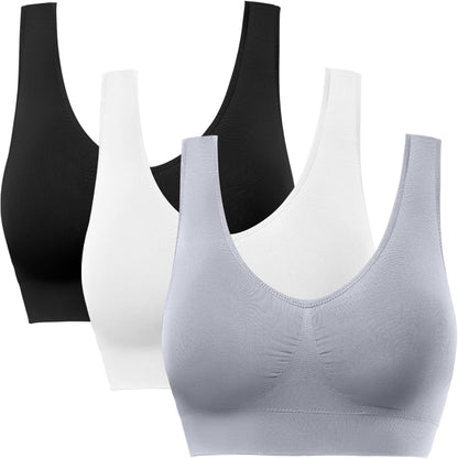 Sports Bras for Women, Seamless Comfortable Yoga Bra with Removable Pads