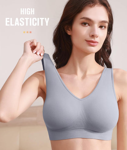 Sports Bras for Women, Seamless Comfortable Yoga Bra with Removable Pads