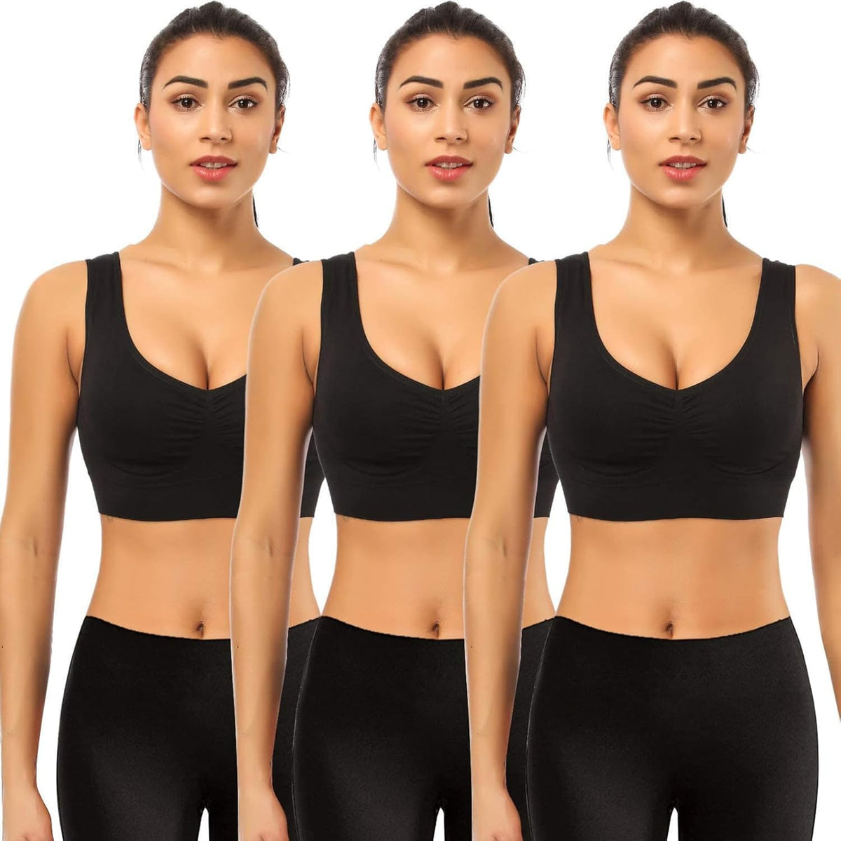 Sports Bras for Women, Seamless Comfortable Yoga Bra with Removable Pads