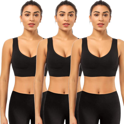 Sports Bras for Women, Seamless Comfortable Yoga Bra with Removable Pads