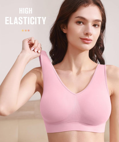 Sports Bras for Women, Seamless Comfortable Yoga Bra with Removable Pads