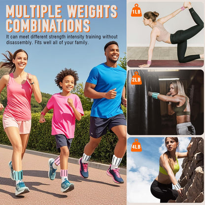 Ankle Weights for Women Men, 3 Pairs Wrist Weights Set for Walking Running, 0.5LB/1LB/2LB Each Side Silicone Workout Weights for Gym Fitness,Jogging,Yoga,Strength Training,Physical Therapy