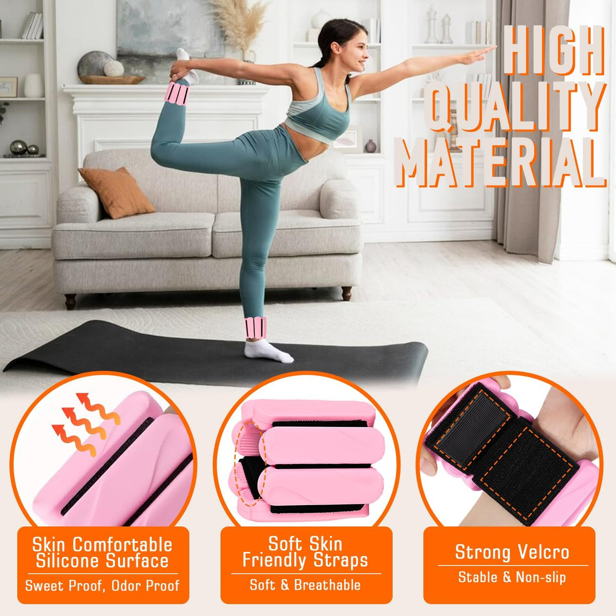 Ankle Weights for Women Men, 3 Pairs Wrist Weights Set for Walking Running, 0.5LB/1LB/2LB Each Side Silicone Workout Weights for Gym Fitness,Jogging,Yoga,Strength Training,Physical Therapy