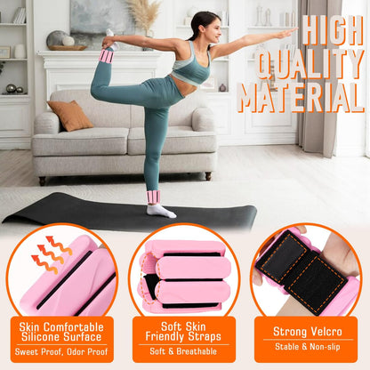Ankle Weights for Women Men, 3 Pairs Wrist Weights Set for Walking Running, 0.5LB/1LB/2LB Each Side Silicone Workout Weights for Gym Fitness,Jogging,Yoga,Strength Training,Physical Therapy