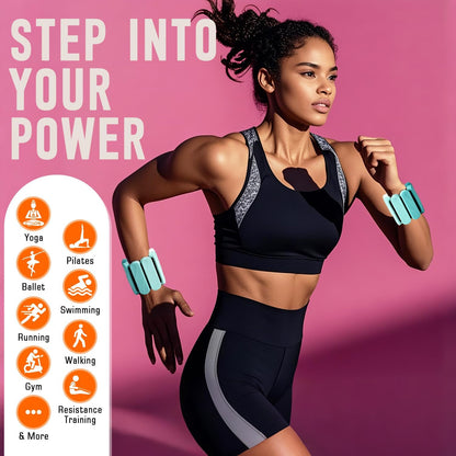 Ankle Weights for Women Men, 3 Pairs Wrist Weights Set for Walking Running, 0.5LB/1LB/2LB Each Side Silicone Workout Weights for Gym Fitness,Jogging,Yoga,Strength Training,Physical Therapy