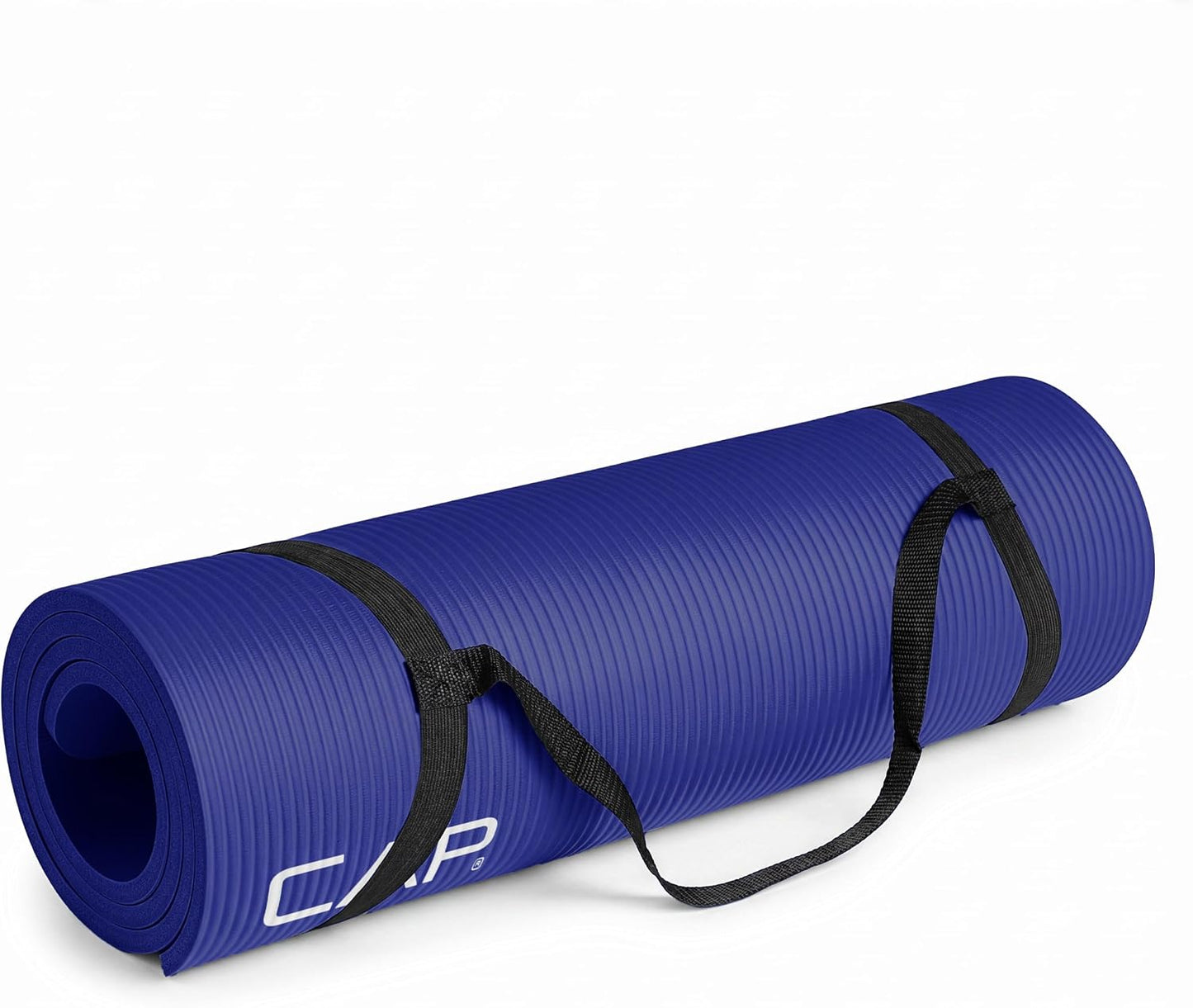 Barbell 1/2-Inch High Density Exercise Yoga Mat with Strap | Multiple Options