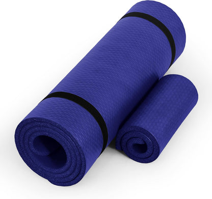 Barbell 1/2-Inch High Density Exercise Yoga Mat with Strap | Multiple Options