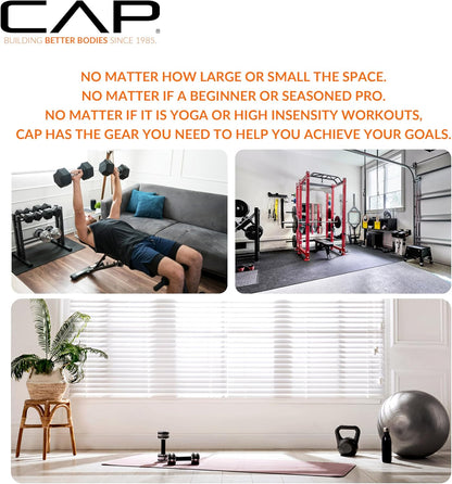 Barbell 1/2-Inch High Density Exercise Yoga Mat with Strap | Multiple Options