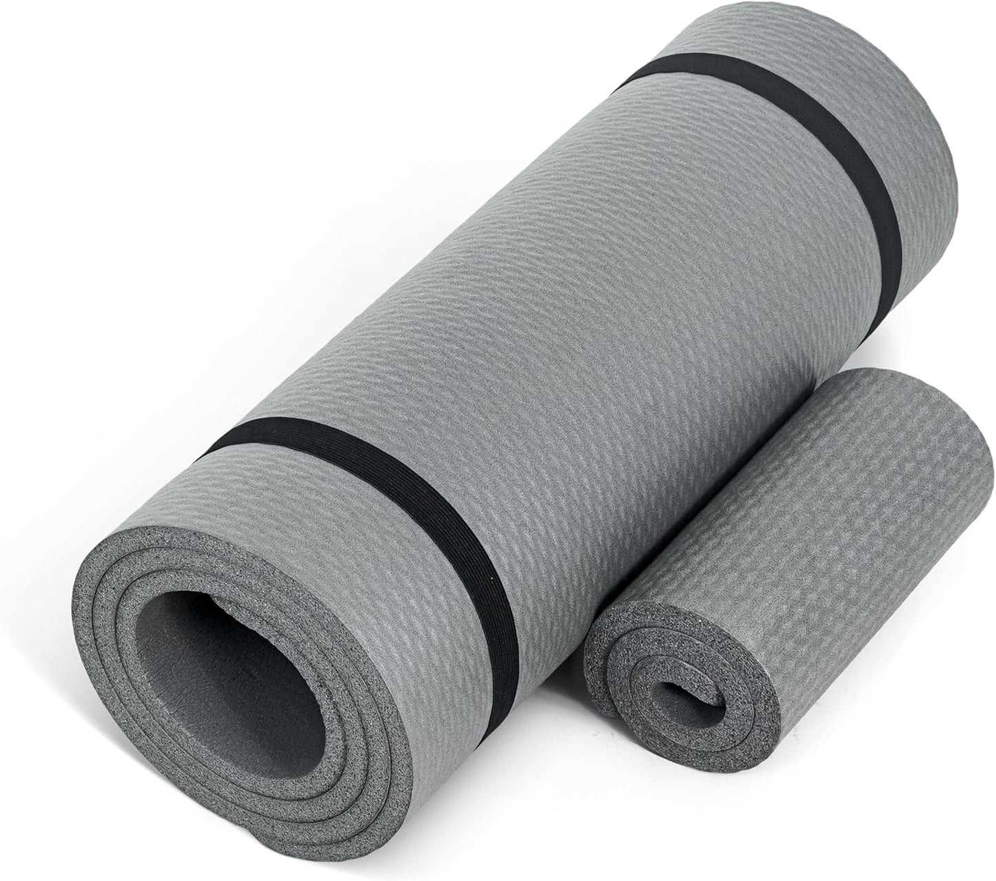 Barbell 1/2-Inch High Density Exercise Yoga Mat with Strap | Multiple Options