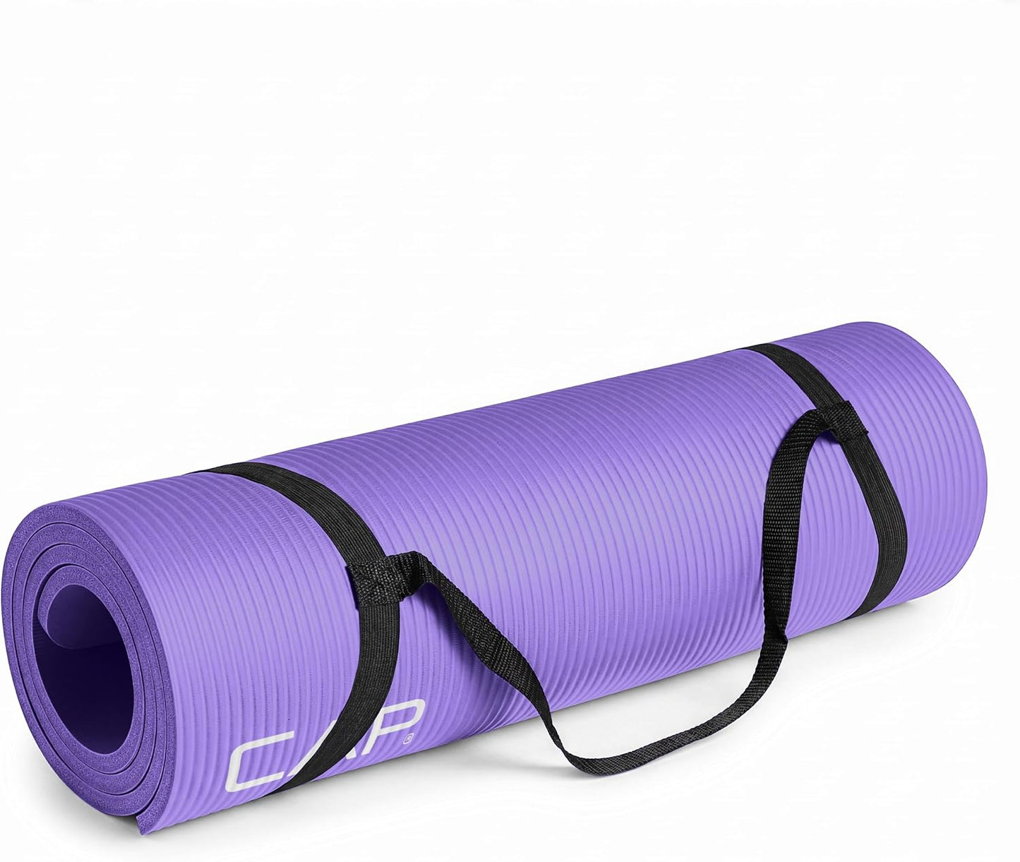 Barbell 1/2-Inch High Density Exercise Yoga Mat with Strap | Multiple Options