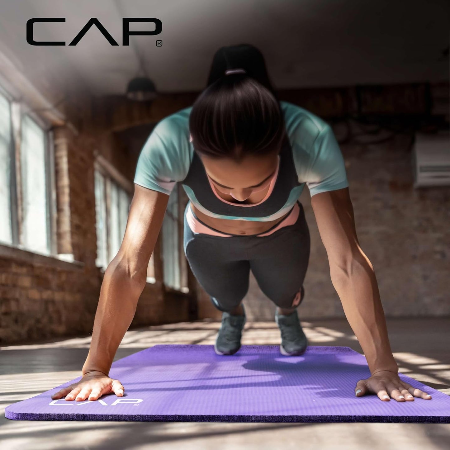 Barbell 1/2-Inch High Density Exercise Yoga Mat with Strap | Multiple Options