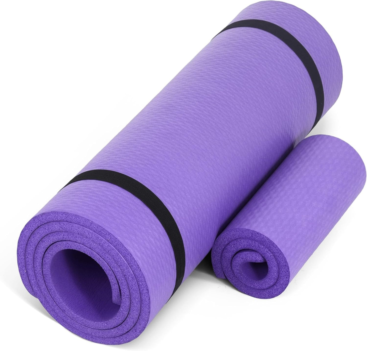 Barbell 1/2-Inch High Density Exercise Yoga Mat with Strap | Multiple Options