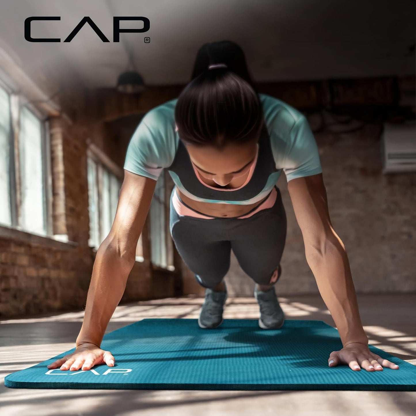 Barbell 1/2-Inch High Density Exercise Yoga Mat with Strap | Multiple Options
