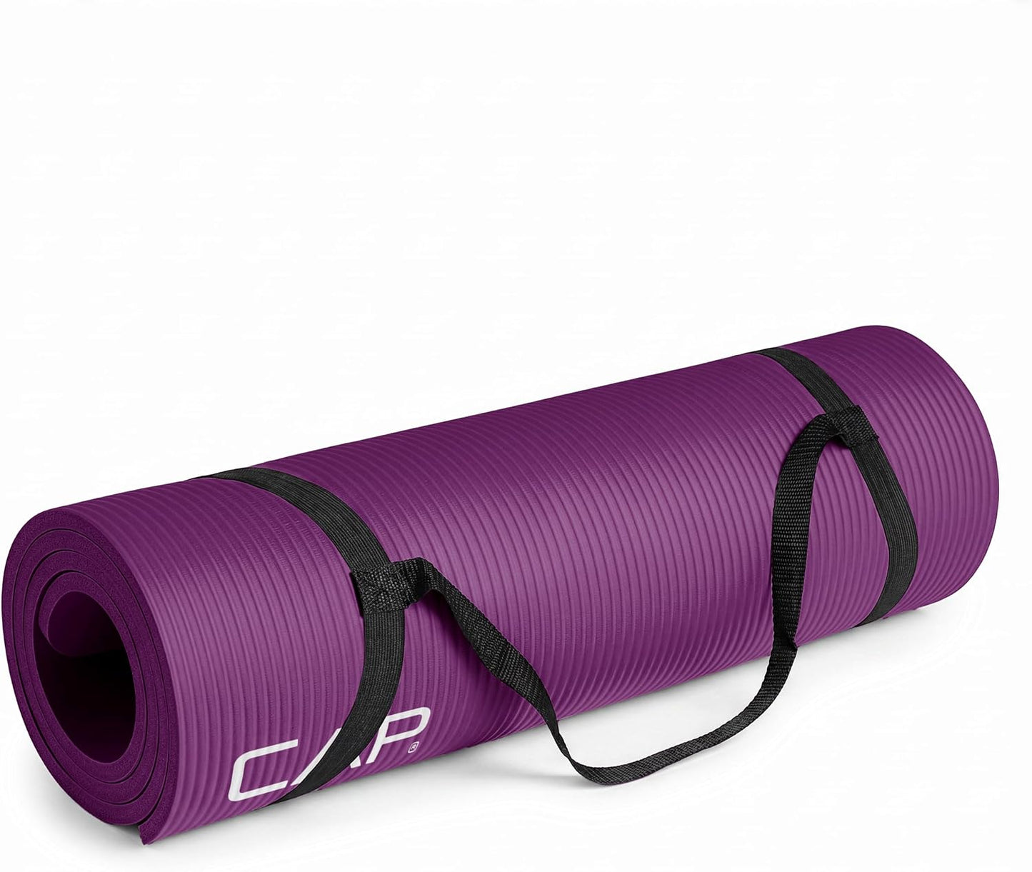 Barbell 1/2-Inch High Density Exercise Yoga Mat with Strap | Multiple Options