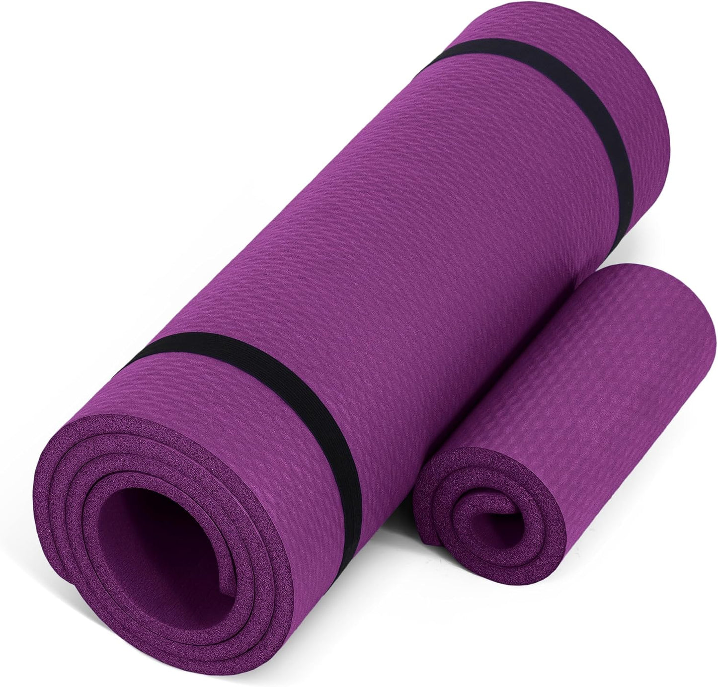 Barbell 1/2-Inch High Density Exercise Yoga Mat with Strap | Multiple Options
