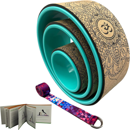 Yoga Wheel 13" with Most Detailed Book Step by Step Guide on How to Do 30+ Poses,! Perfect for Stretching and Improving Backbends