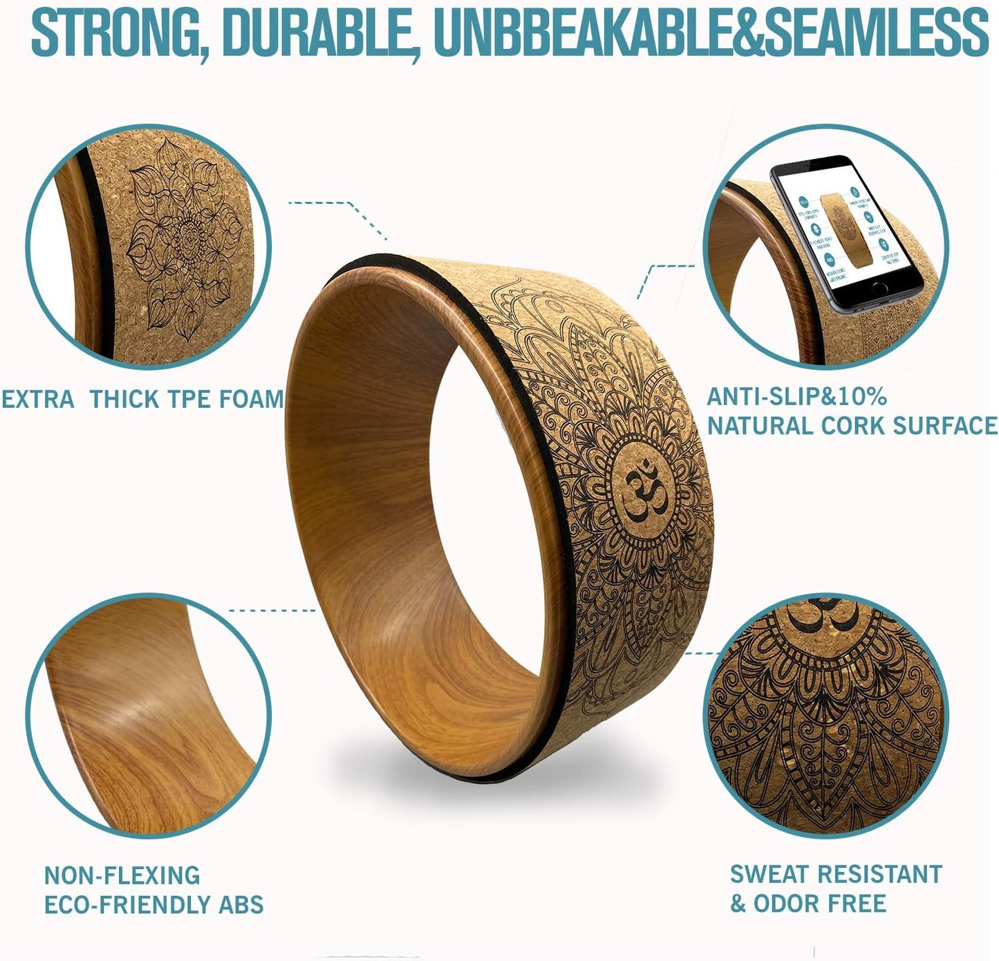 Yoga Wheel 13" with Most Detailed Book Step by Step Guide on How to Do 30+ Poses,! Perfect for Stretching and Improving Backbends