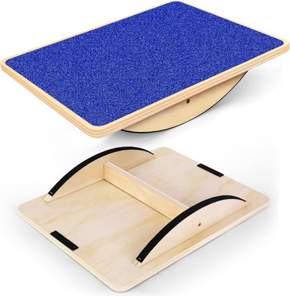 Balance Board Professional Wobble Board for Adults Anti-Slip 350LBS Balance Boards for Physical Therapy Standing Desk Core Strength Wooden Balance Board Rocker Board