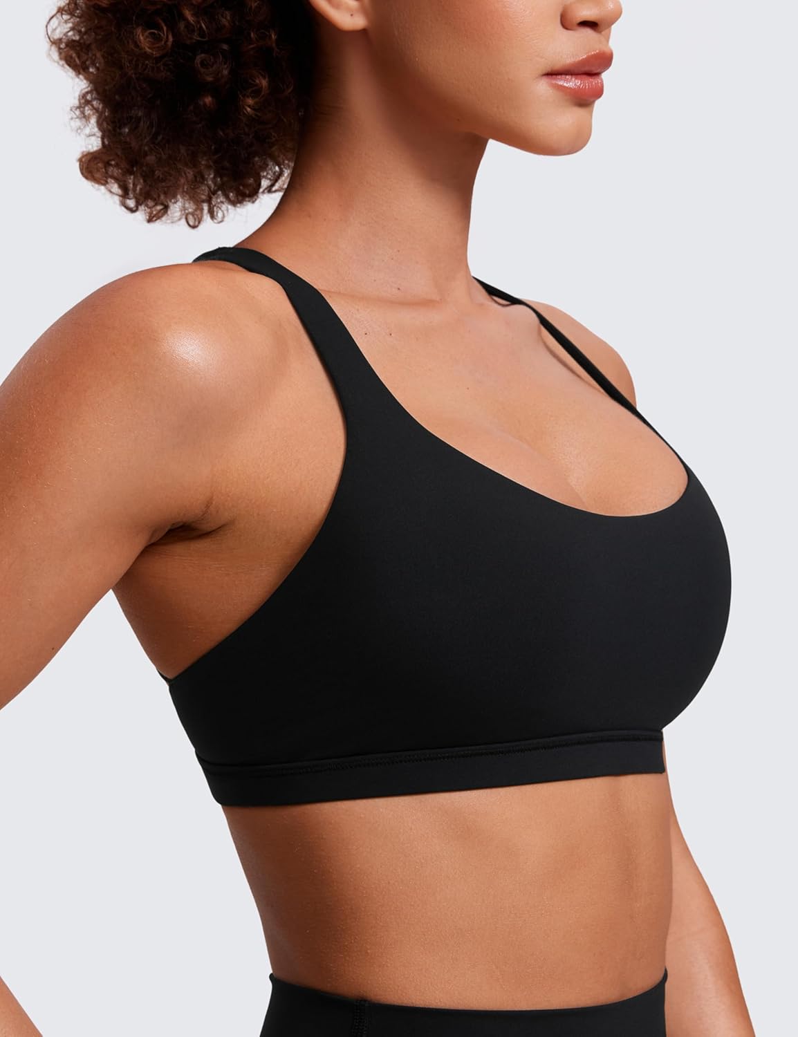 Naked Feeling Cross Back Sports Bras | Light Support, Removable Pads, Yoga, Sleek, Strappy, Scoop Neck, for Women