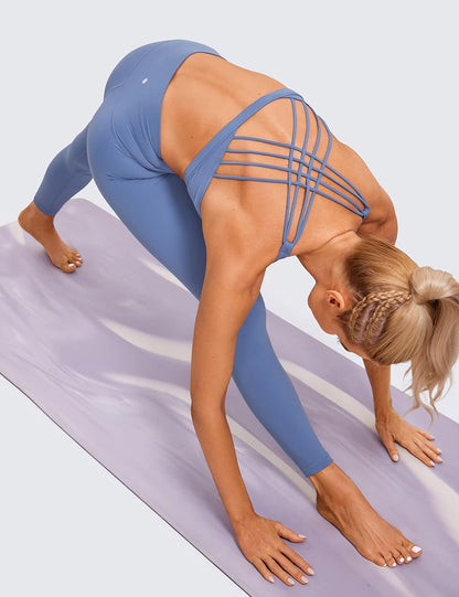 Naked Feeling Cross Back Sports Bras | Light Support, Removable Pads, Yoga, Sleek, Strappy, Scoop Neck, for Women