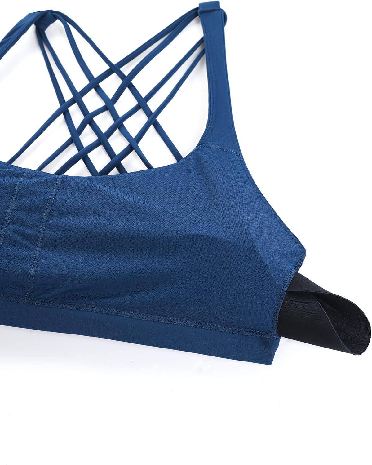 Naked Feeling Cross Back Sports Bras | Light Support, Removable Pads, Yoga, Sleek, Strappy, Scoop Neck, for Women