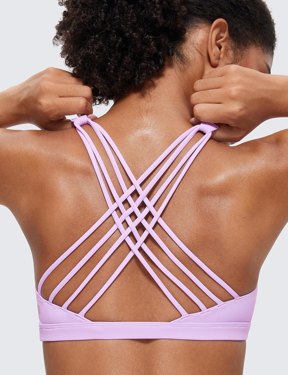 Naked Feeling Cross Back Sports Bras | Light Support, Removable Pads, Yoga, Sleek, Strappy, Scoop Neck, for Women