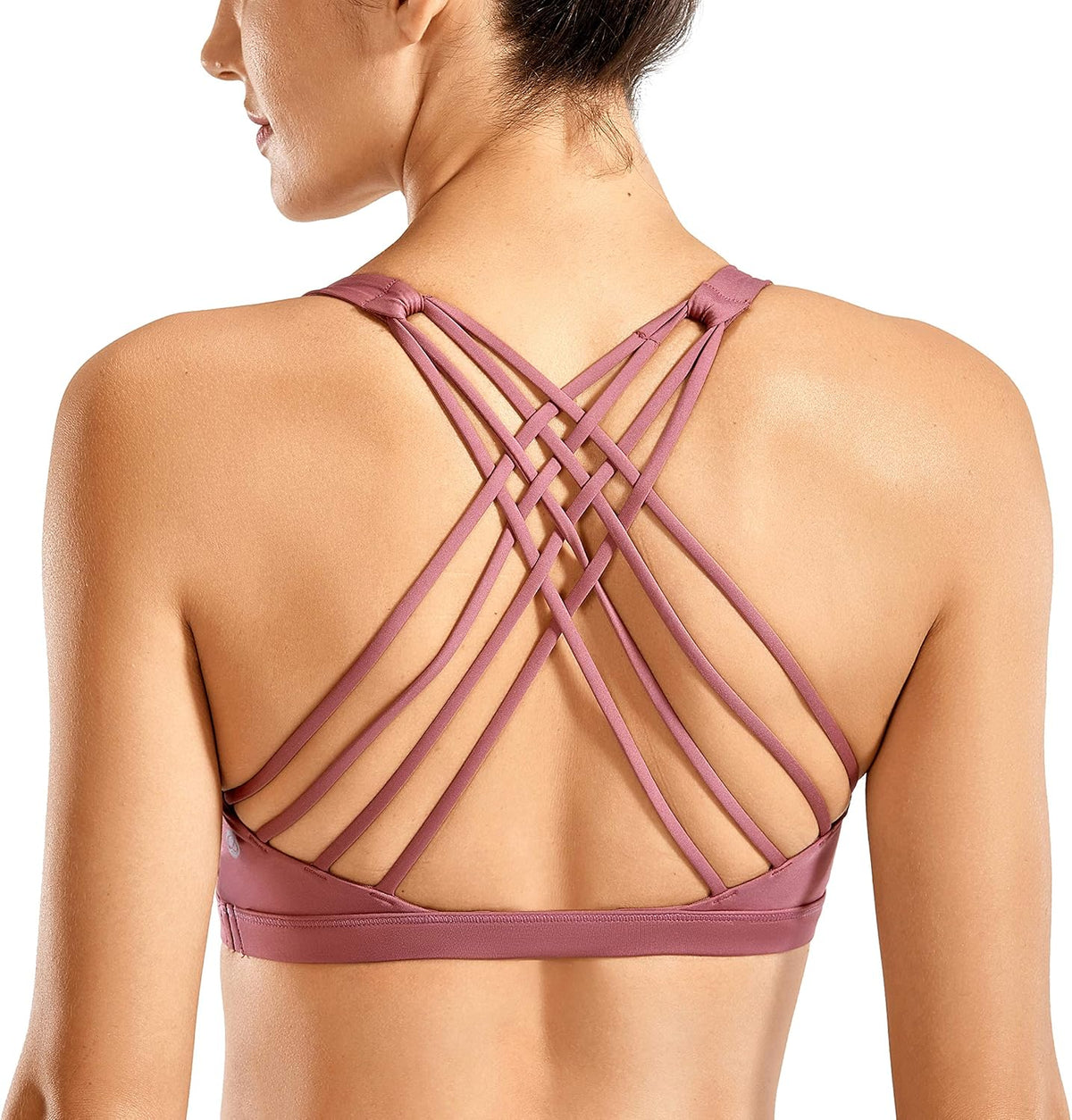 Naked Feeling Cross Back Sports Bras | Light Support, Removable Pads, Yoga, Sleek, Strappy, Scoop Neck, for Women