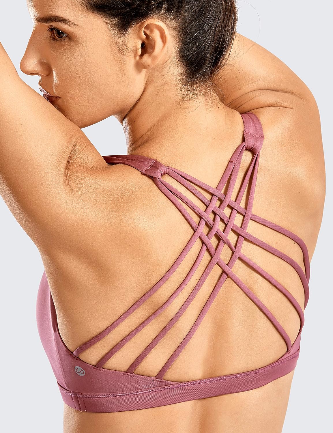 Naked Feeling Cross Back Sports Bras | Light Support, Removable Pads, Yoga, Sleek, Strappy, Scoop Neck, for Women