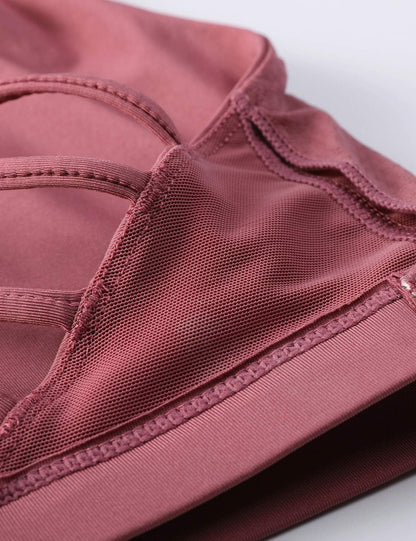 Naked Feeling Cross Back Sports Bras | Light Support, Removable Pads, Yoga, Sleek, Strappy, Scoop Neck, for Women