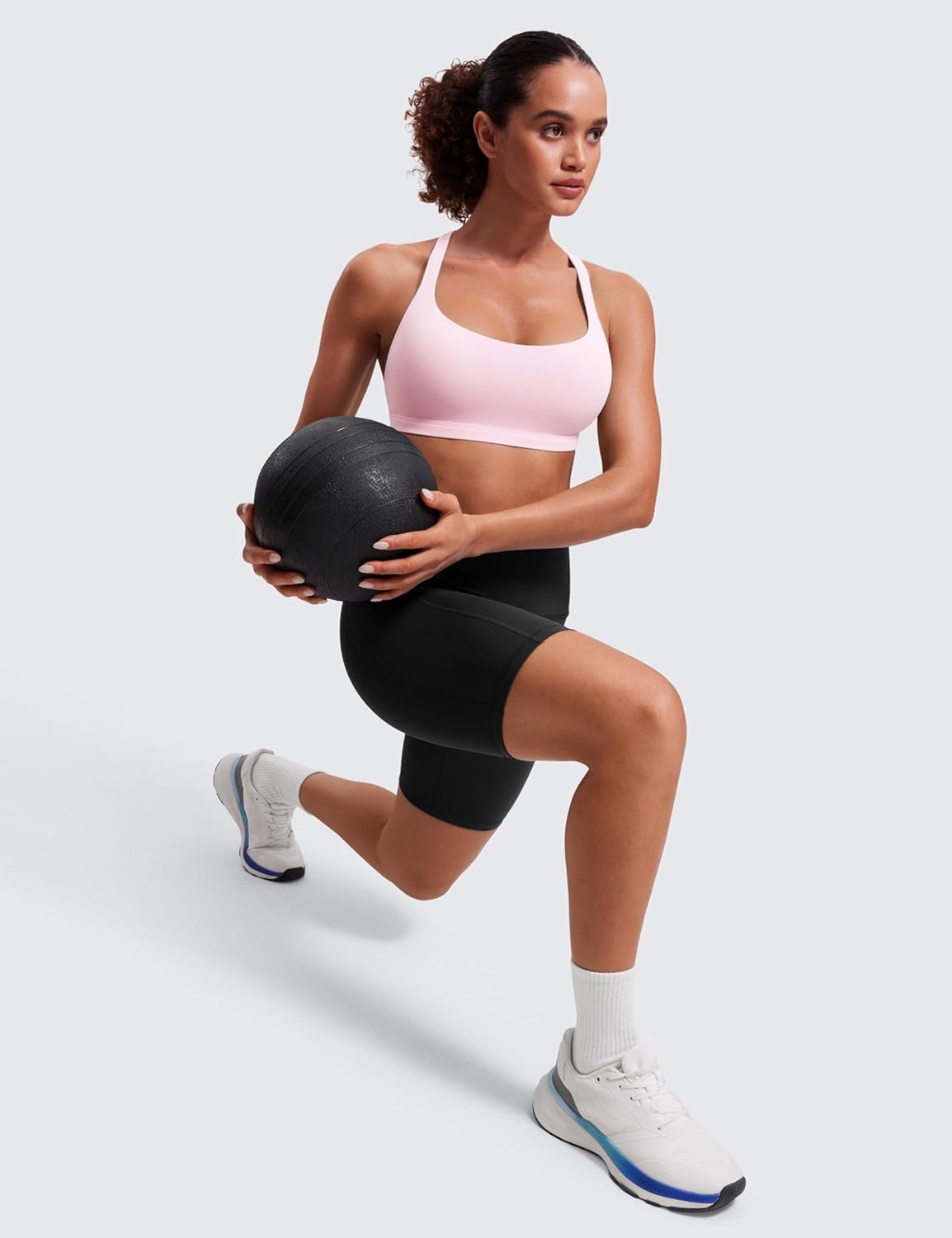Naked Feeling Cross Back Sports Bras | Light Support, Removable Pads, Yoga, Sleek, Strappy, Scoop Neck, for Women