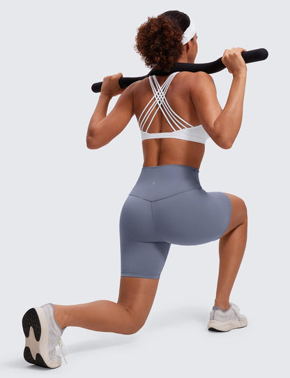 Naked Feeling Cross Back Sports Bras | Light Support, Removable Pads, Yoga, Sleek, Strappy, Scoop Neck, for Women