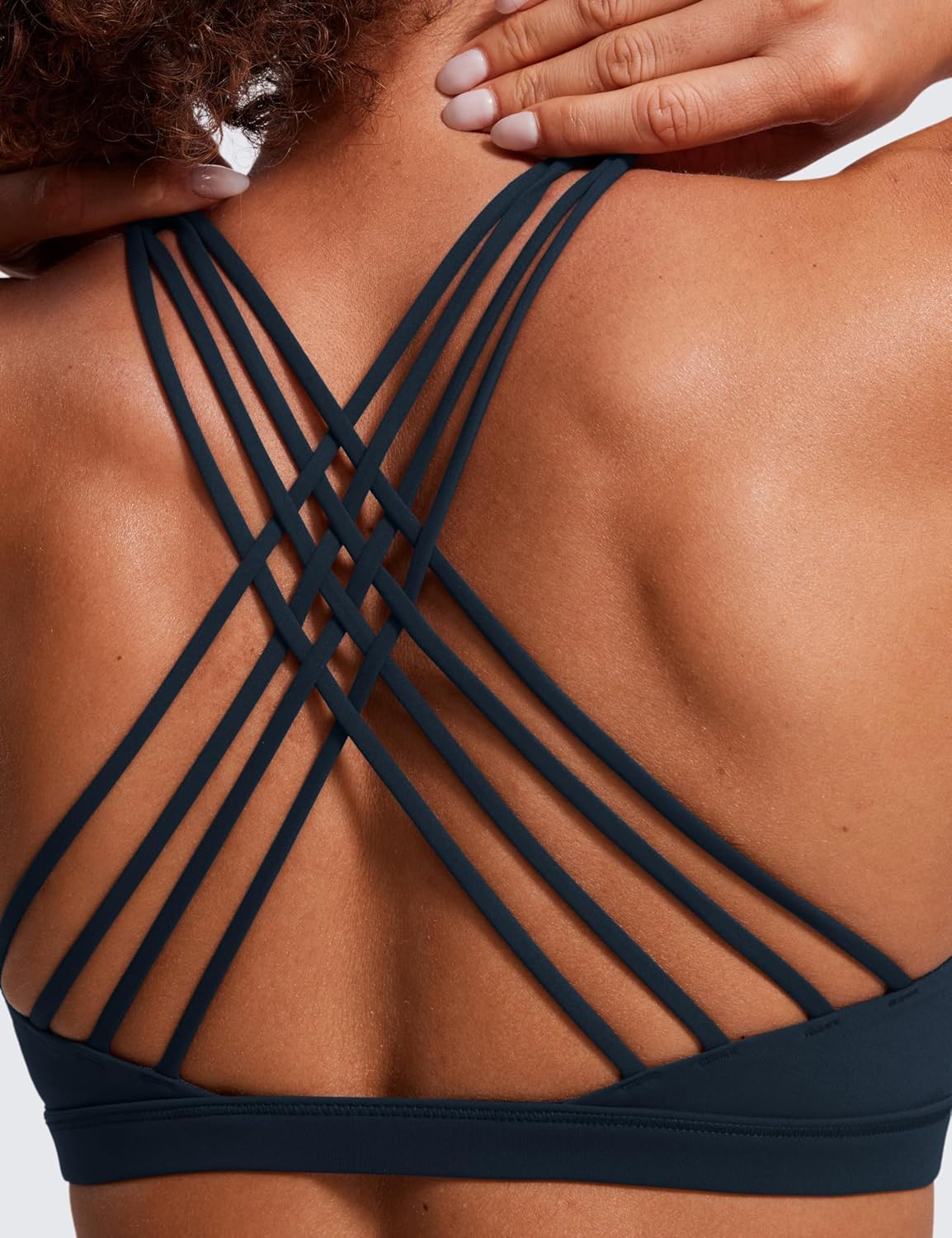 Naked Feeling Cross Back Sports Bras | Light Support, Removable Pads, Yoga, Sleek, Strappy, Scoop Neck, for Women