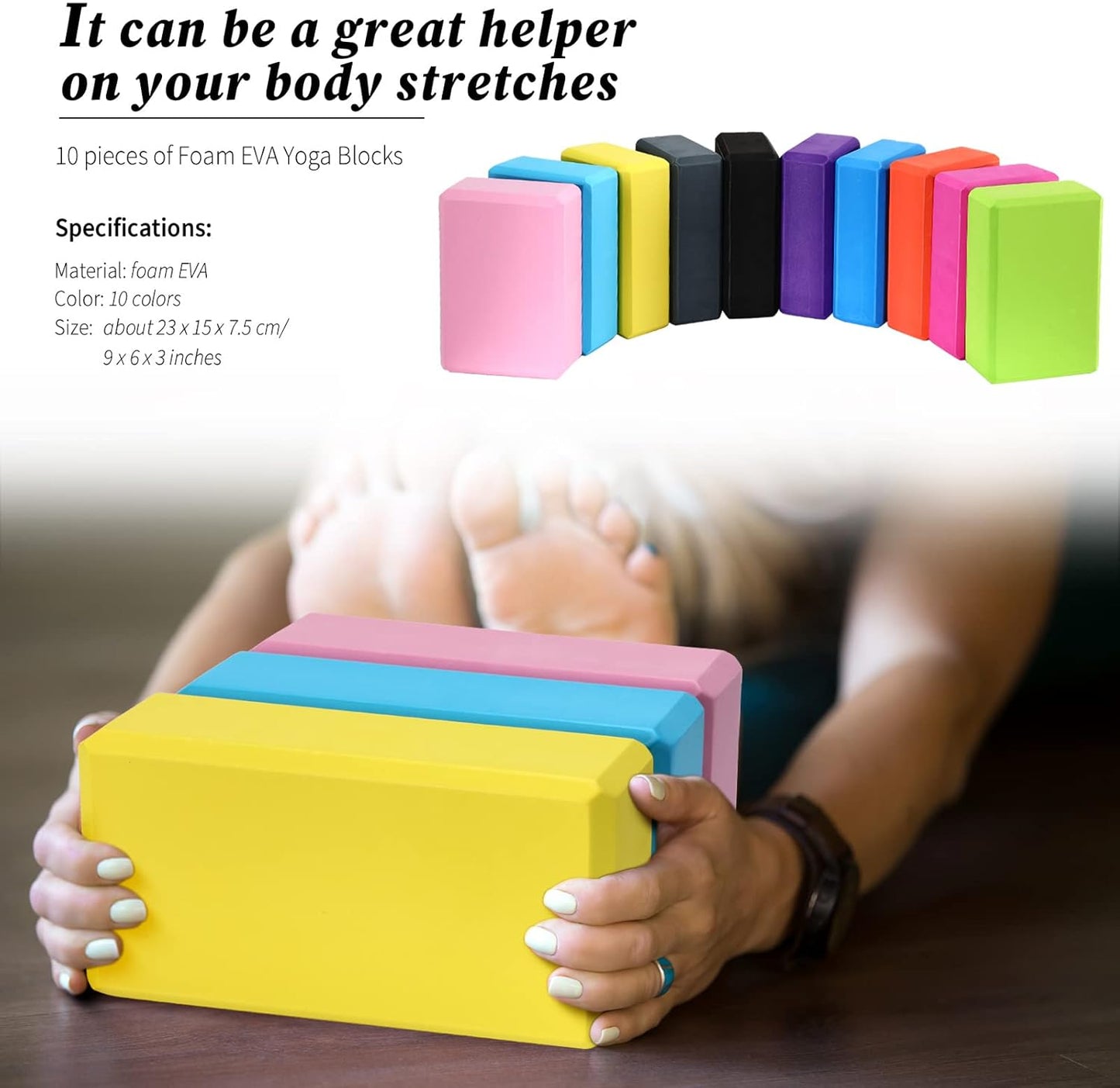 20 Pcs Foam EVA Yoga Blocks Lightweight Yoga Bricks Non Slip Supportive Foam Blocks Prop Accessories for, Pilates, Stretching and Meditation, Women Men Yogi Beginners (Multicolor)