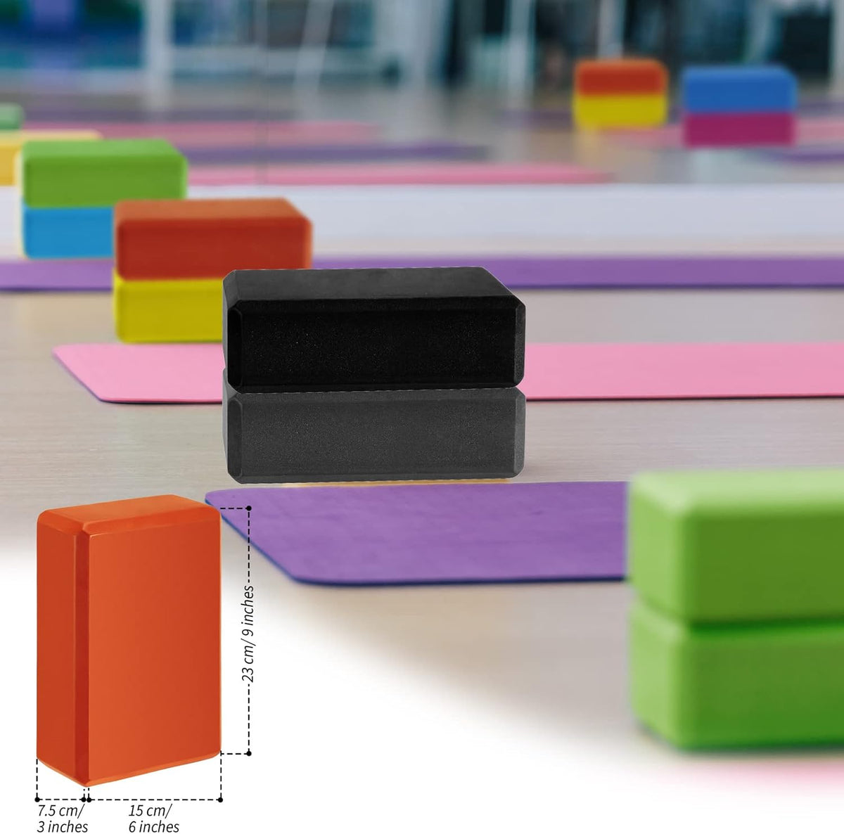 20 Pcs Foam EVA Yoga Blocks Lightweight Yoga Bricks Non Slip Supportive Foam Blocks Prop Accessories for, Pilates, Stretching and Meditation, Women Men Yogi Beginners (Multicolor)