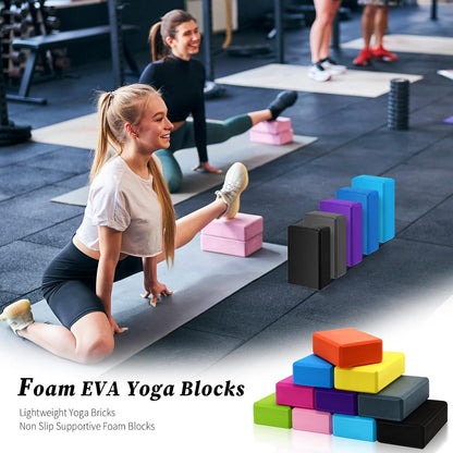 20 Pcs Foam EVA Yoga Blocks Lightweight Yoga Bricks Non Slip Supportive Foam Blocks Prop Accessories for, Pilates, Stretching and Meditation, Women Men Yogi Beginners (Multicolor)