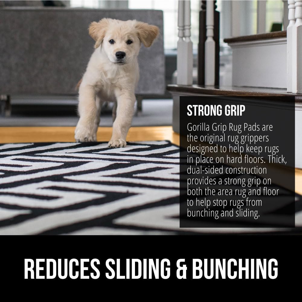 ® Strong Rug Pad Gripper, Grips Help Keep Area Rugs Safe in Place, Slip and Skid Resistant Pads for Tile and Hardwood Floors, Under Carpet Mat Cushion Floor Protection, 2x3 FT