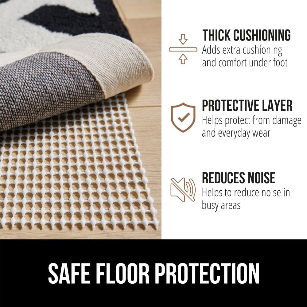 ® Strong Rug Pad Gripper, Grips Help Keep Area Rugs Safe in Place, Slip and Skid Resistant Pads for Tile and Hardwood Floors, Under Carpet Mat Cushion Floor Protection, 2x3 FT