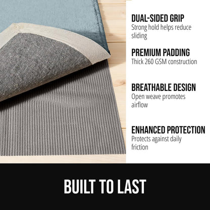® Strong Rug Pad Gripper, Grips Help Keep Area Rugs Safe in Place, Slip and Skid Resistant Pads for Tile and Hardwood Floors, Under Carpet Mat Cushion Floor Protection, 2x3 FT