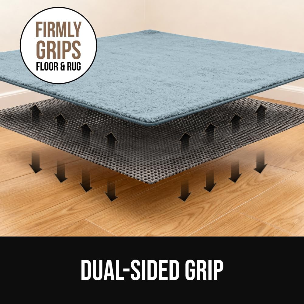 ® Strong Rug Pad Gripper, Grips Help Keep Area Rugs Safe in Place, Slip and Skid Resistant Pads for Tile and Hardwood Floors, Under Carpet Mat Cushion Floor Protection, 2x3 FT