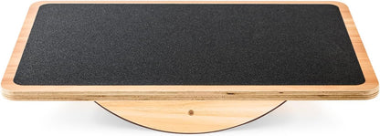 Wooden Balance Board with 2 Difficulty Options, Basic Rocker and Advanced 360° Wobble Board, Non-Slip Balance Trainer for Core Stability, Ankle Rehab, Physical Therapy and Fitness