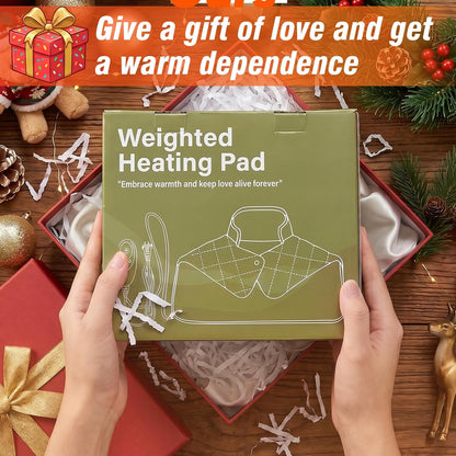 Shoulder Heating Pad for Neck and Shoulders and Back, Fathers Gifts for Men Husband, Birthday Gifts for Women Men Her, Weighted Heating Pad for Neck with 9 Heat Options 4 Auto-Off Timer, Grey