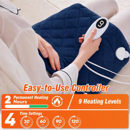 Shoulder Heating Pad for Neck and Shoulders and Back, Fathers Gifts for Men Husband, Birthday Gifts for Women Men Her, Weighted Heating Pad for Neck with 9 Heat Options 4 Auto-Off Timer, Grey