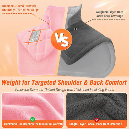 Shoulder Heating Pad for Neck and Shoulders and Back, Fathers Gifts for Men Husband, Birthday Gifts for Women Men Her, Weighted Heating Pad for Neck with 9 Heat Options 4 Auto-Off Timer, Grey