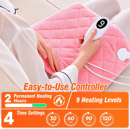 Shoulder Heating Pad for Neck and Shoulders and Back, Fathers Gifts for Men Husband, Birthday Gifts for Women Men Her, Weighted Heating Pad for Neck with 9 Heat Options 4 Auto-Off Timer, Grey