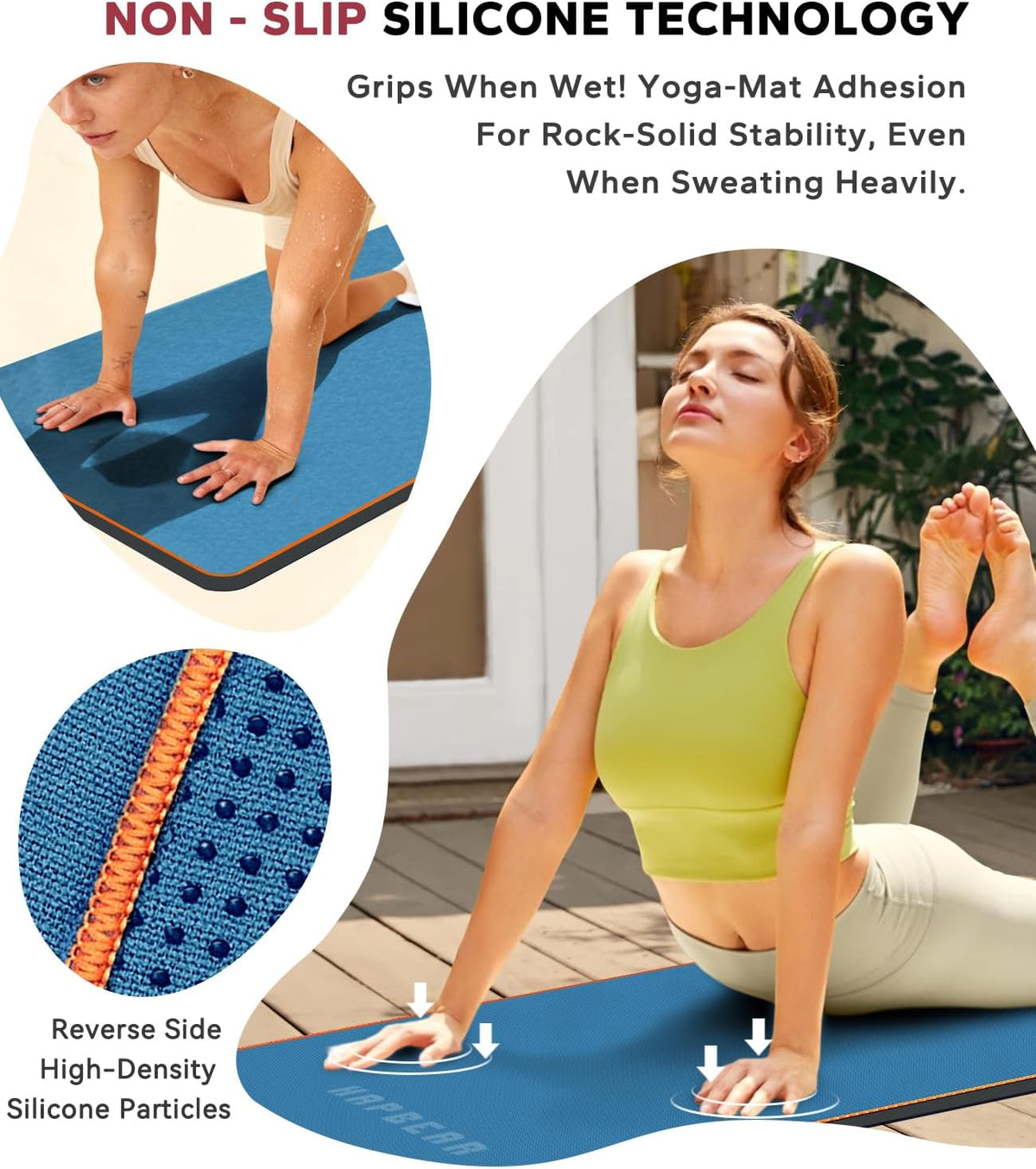 HAPBEAR 2 Pack Hot Yoga Towel with Non-Slip Grip Dots, 72" x 24" - Super Absorbent, Soft Microfiber Yoga Mat Towel for Bikram, Gym, Pilates - Grey