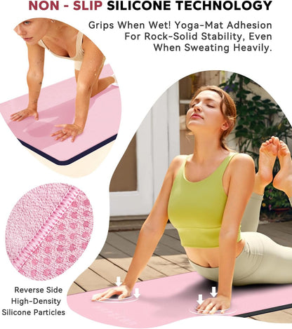 HAPBEAR 2 Pack Hot Yoga Towel with Non-Slip Grip Dots, 72" x 24" - Super Absorbent, Soft Microfiber Yoga Mat Towel for Bikram, Gym, Pilates - Grey
