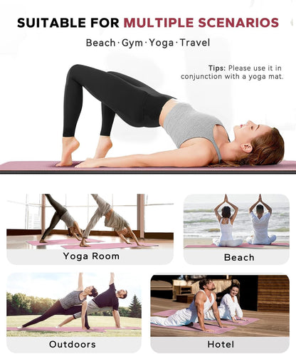 HAPBEAR 2 Pack Hot Yoga Towel with Non-Slip Grip Dots, 72" x 24" - Super Absorbent, Soft Microfiber Yoga Mat Towel for Bikram, Gym, Pilates - Grey