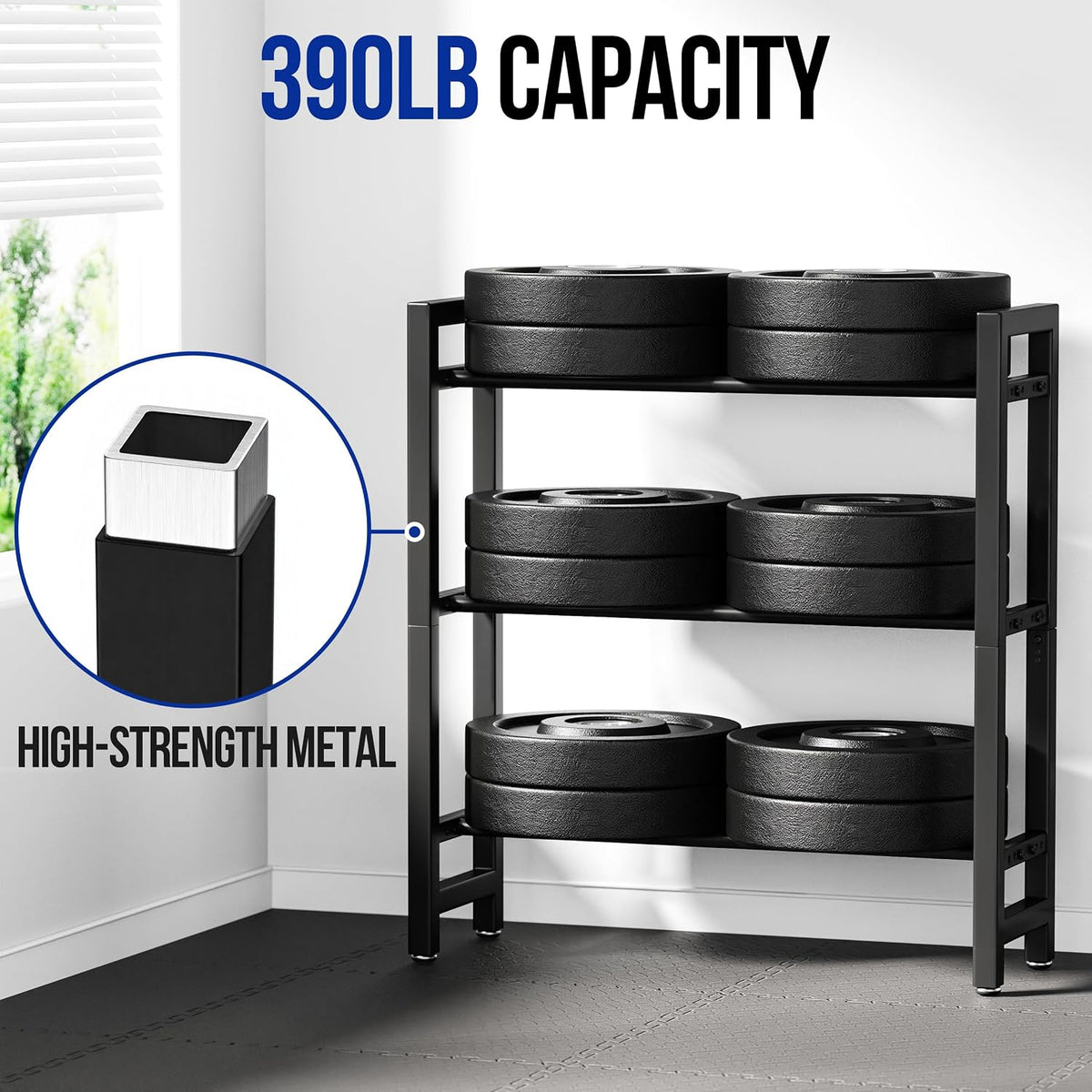 3 Tier Dumbbell Rack, Weight Rack for Home Gym